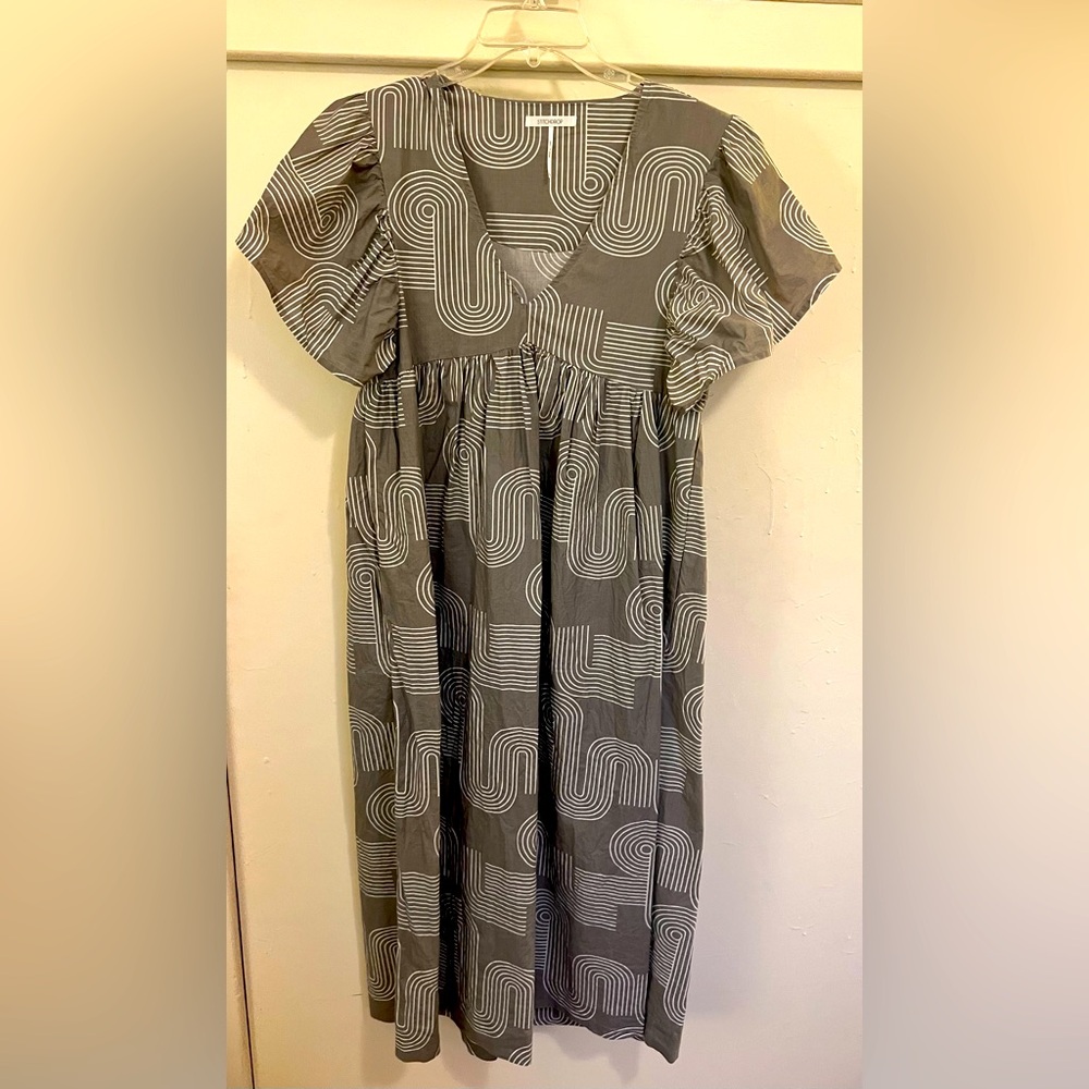 Stitchdrop Stylish Gray Patterned Women's Dress